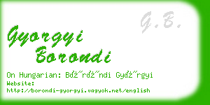 gyorgyi borondi business card